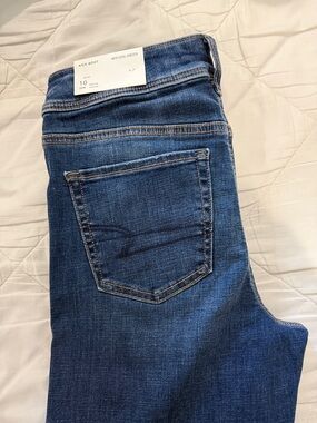 American Eagle Outfitters Women's Mid-Dark Blue Bootcut Jeans